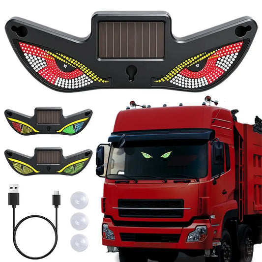 Solar Demon Eye LED Car Window Dynamic Devil Eyes LED Ambient Lights Animated Flashing Warning Lamp for SUV Rear Windshield Peaceful Pleasures Health and Wellness