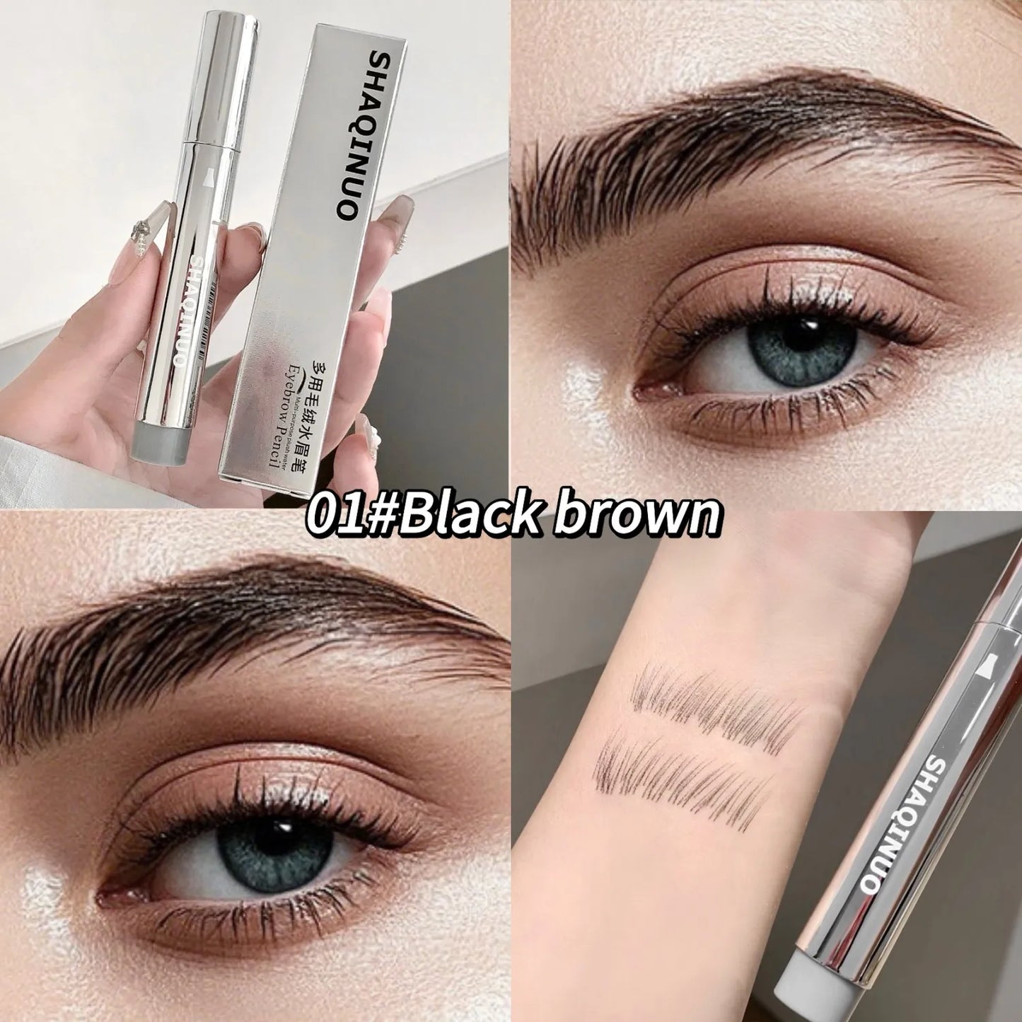 Waterproof Eyebrow Pen | Multi-Tip Hair-Like Strokes | 2 Colors