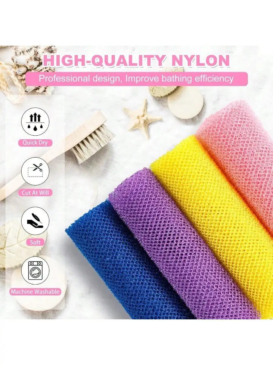 Long Mesh Bath Sponge – Exfoliating Body & Back Scrubber