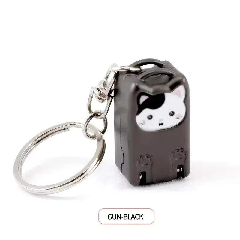 Adorable Kitten Keychain Rotary Nail Clipper – Foldable Stainless Steel Nail Trimmer for Fingernail & Toenail Care Peaceful Pleasures Health and Wellness