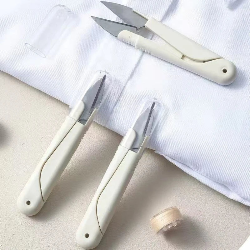 U-Shape Fabric Scissors with Lid | Stainless Steel Craft Scissors