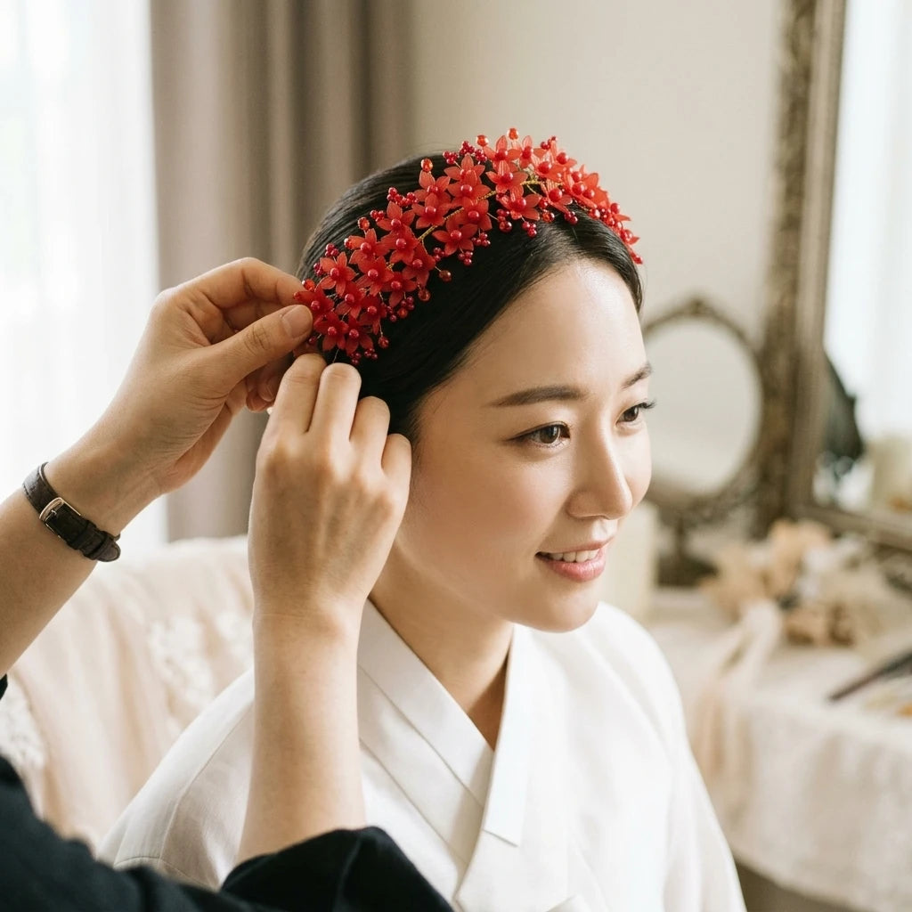 Crystal Pearl Floral Headpiece for Bridal Wedding Accessories Peaceful Pleasures Health and Wellness
