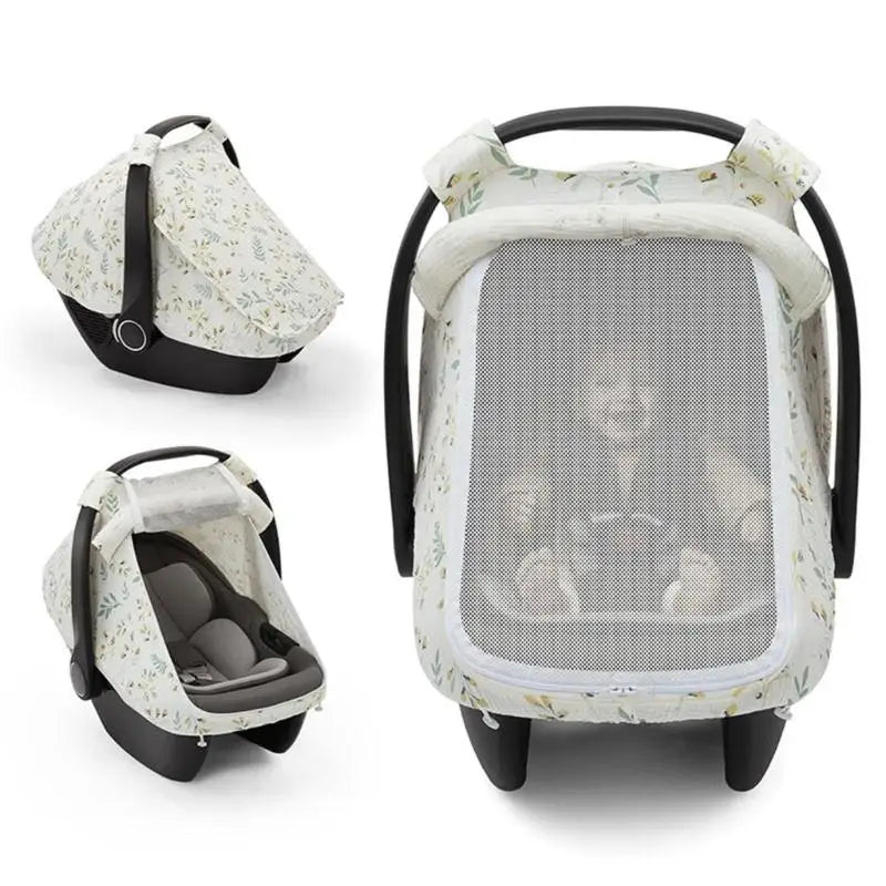 Baby Car Seat Cover – Breathable Cotton Canopy for Newborns