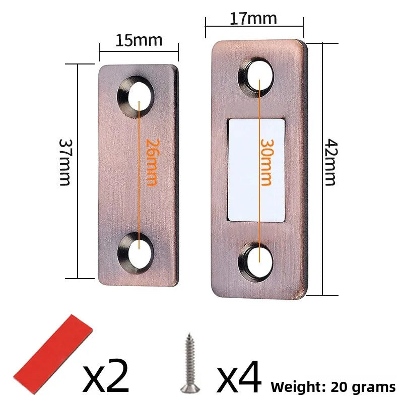 Magnetic Cabinet Catch L-Shaped Punch-Free Invisible Door Closer