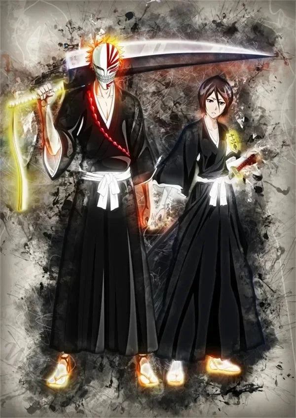 Japan Cartoon Anime Figure Bleach Comic Canvas Painting Posters and Prints Wall Art Pictures for Living Room Decoration Peaceful Pleasures Health and Wellness