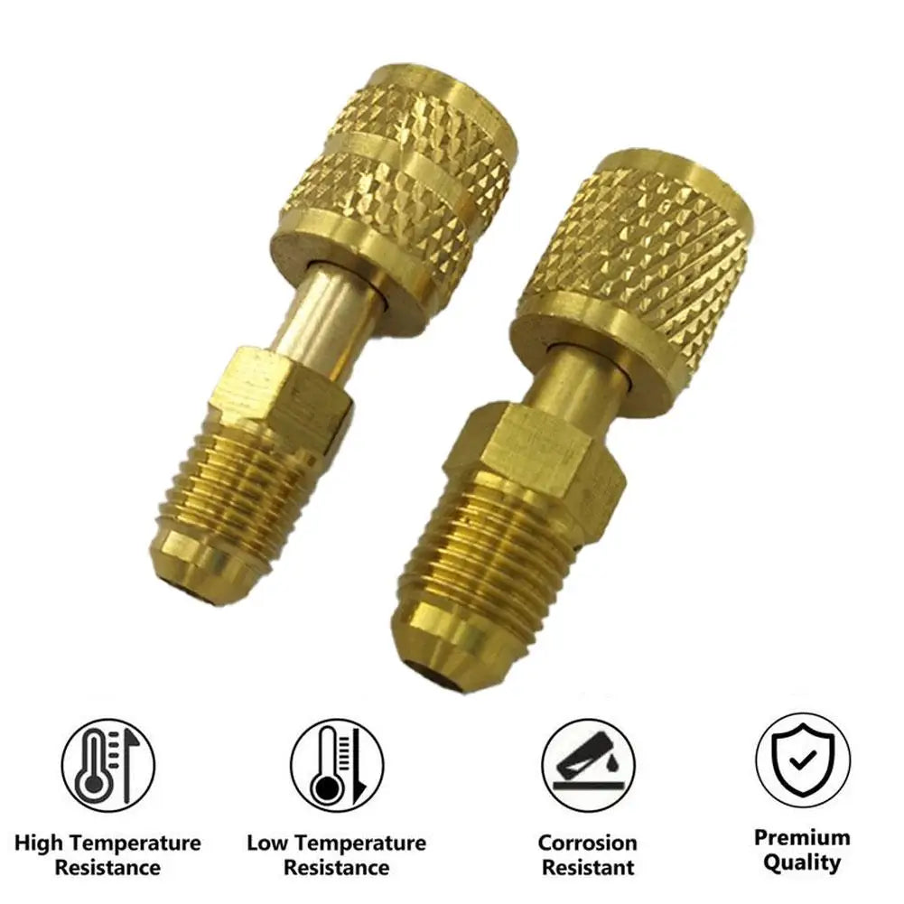 2pcs R410a AC Adapter 5/16" 1/4" SAE Male Female For Valve System Tool SAE External Thread 1/4" SAE Car Accessories Peaceful Pleasures Health and Wellness