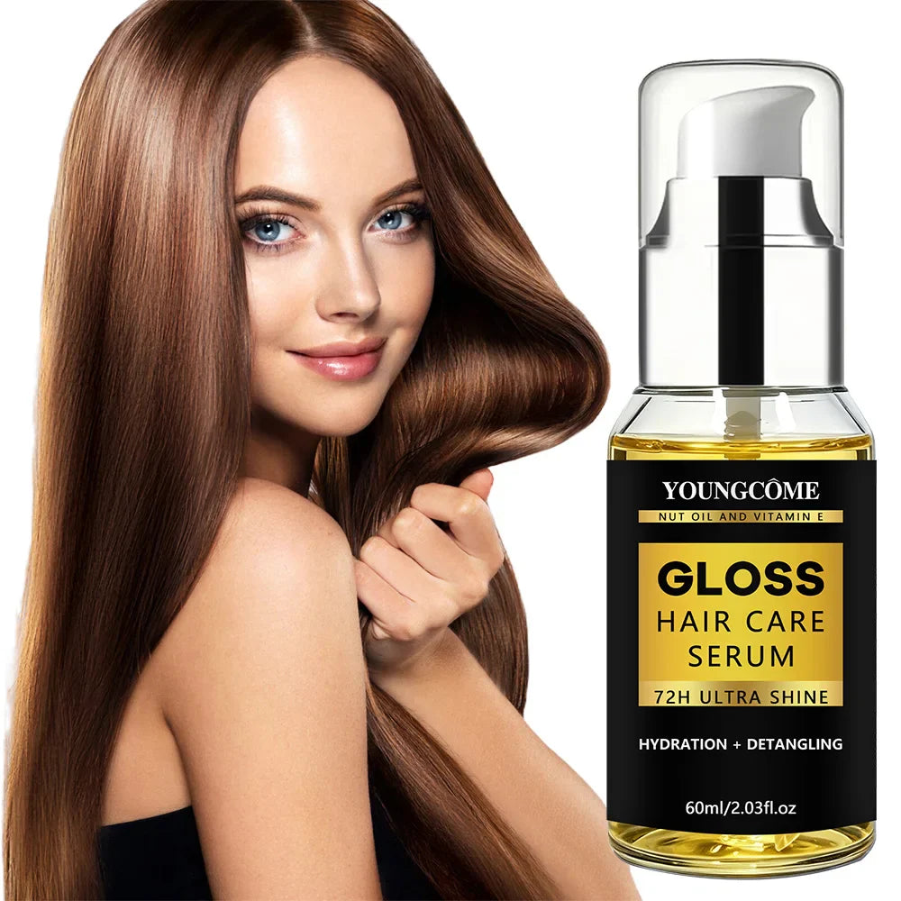 YOUNGCOME Nut Oil & Vitamin E Hair Serum | 72H Shine & Frizz Control