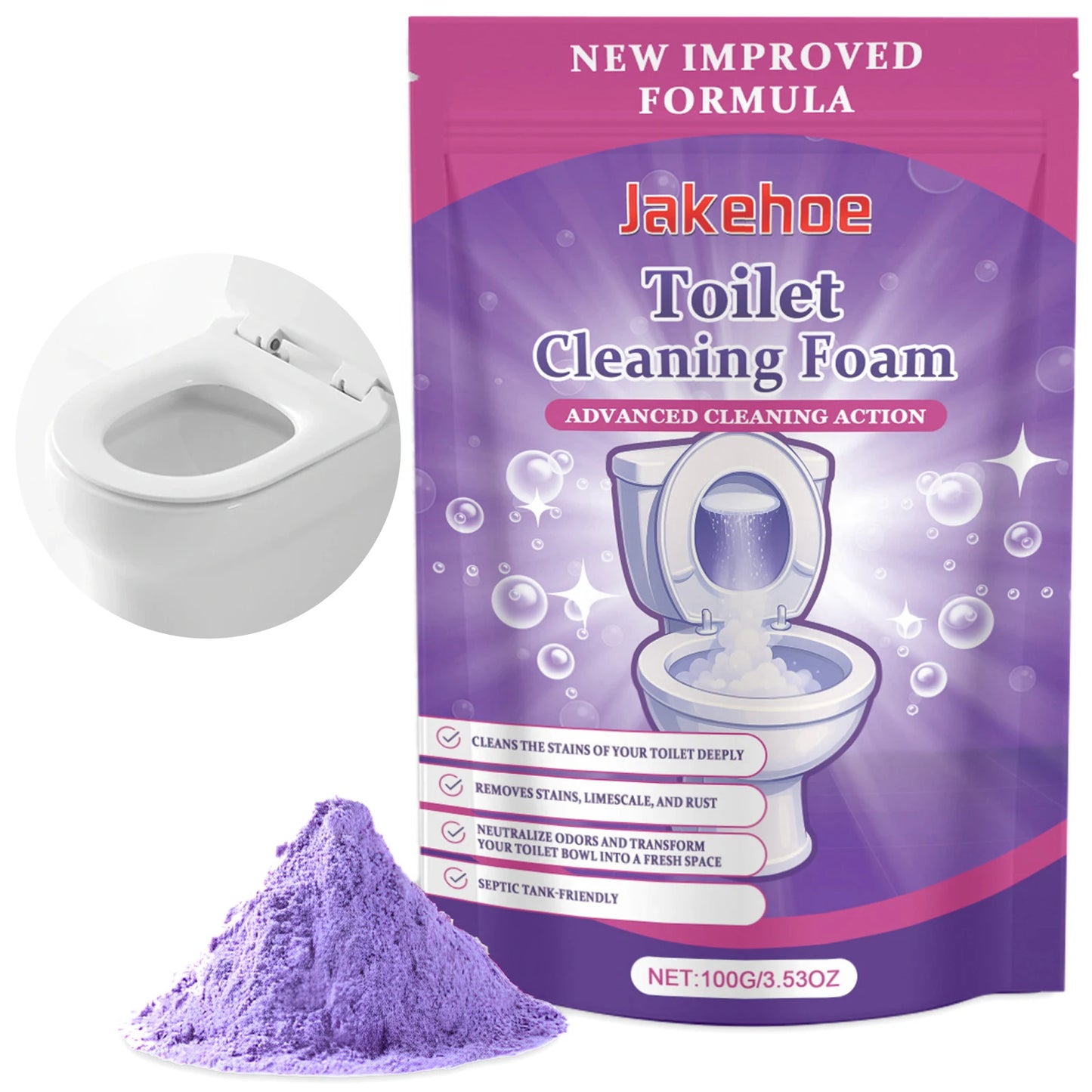 Refresh Bowl Powder Foaming Cleaner Deodorizing Urine Yellow Dirt Cleaner for Toilet Cleaning Supplies Peaceful Pleasures Health and Wellness