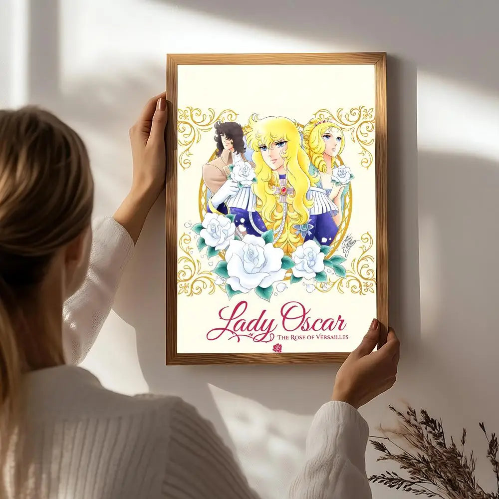 Anime T-The Rose of Versailles Poster HD Self Adhesive Waterproof Wall Art Ideal for Home Office Dorm Bedroom Great Gift Peaceful Pleasures Health and Wellness White8 30X40cmNoframe
