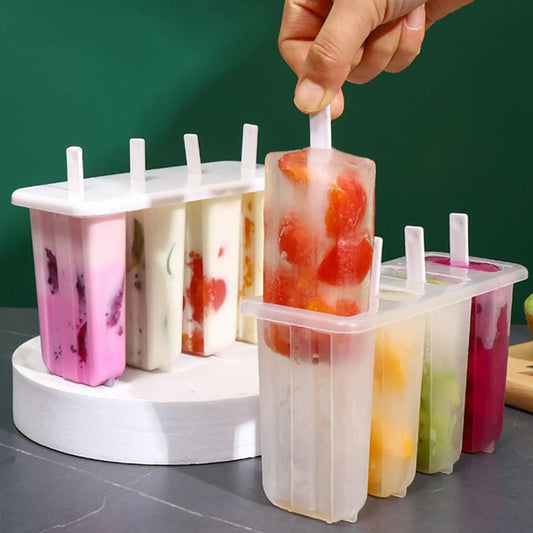 4-Cavity Popsicle Mold with Lid – DIY Ice Cream & Ice Pop Maker Ice Pop Mold Oasis Select