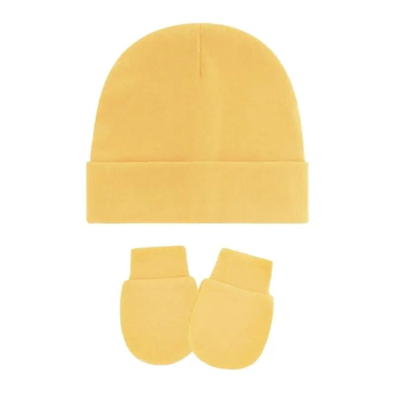 Cotton Newborn Baby Hat & Mittens Set – Soft Knit, 0–12 Mo