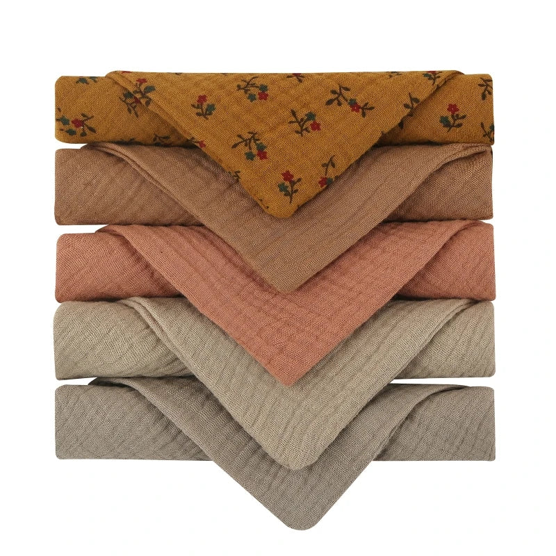 5-Pack Baby Cotton Gauze Washcloths – Soft Burp & Bath Towel