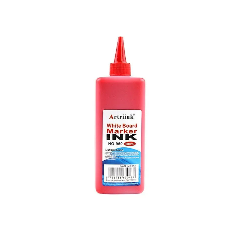 1pc Whiteboard pen ink 500ML replenishment liquid water-based large capacity erasable environmentally friendly filling liquid Peaceful Pleasures Health and Wellness red