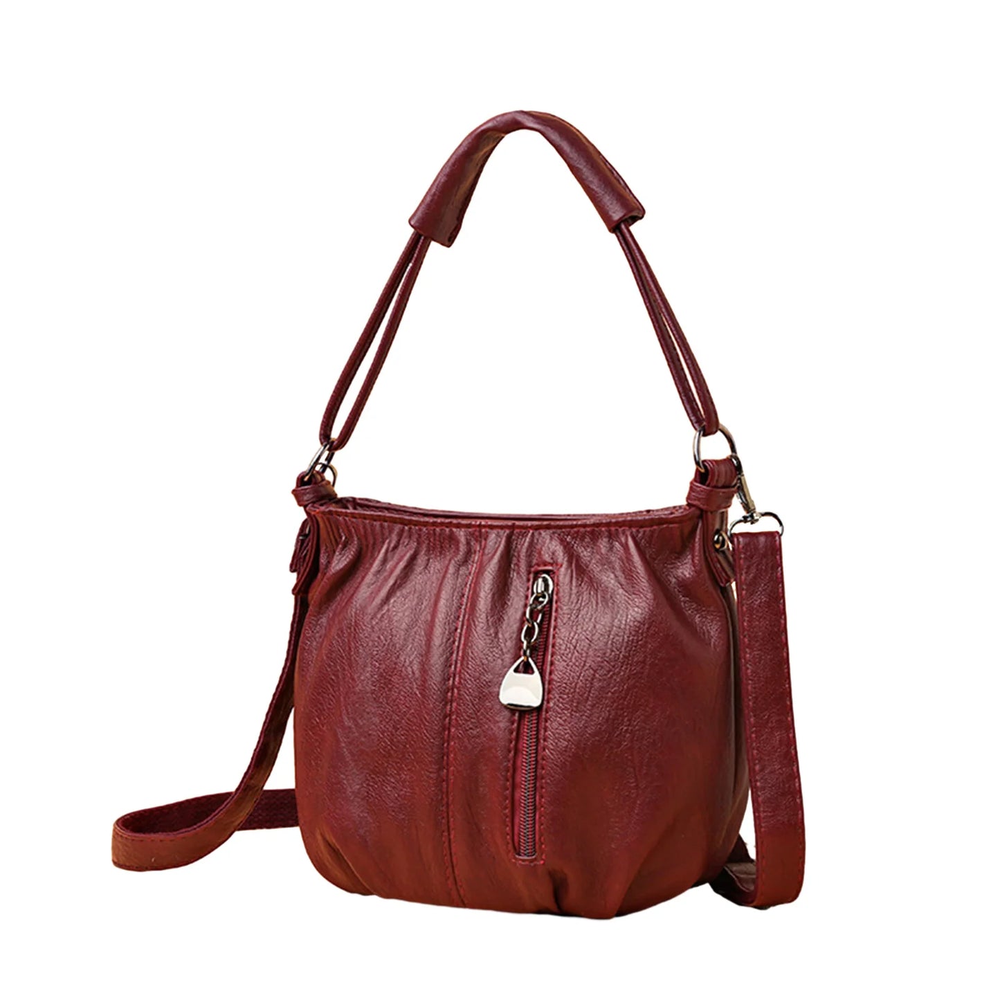 Women's Simple Shoulder Handbags Versatile Crossbody Bag with Portable Top Handle for Casual and Work Use Peaceful Pleasures Health and Wellness Wine Red