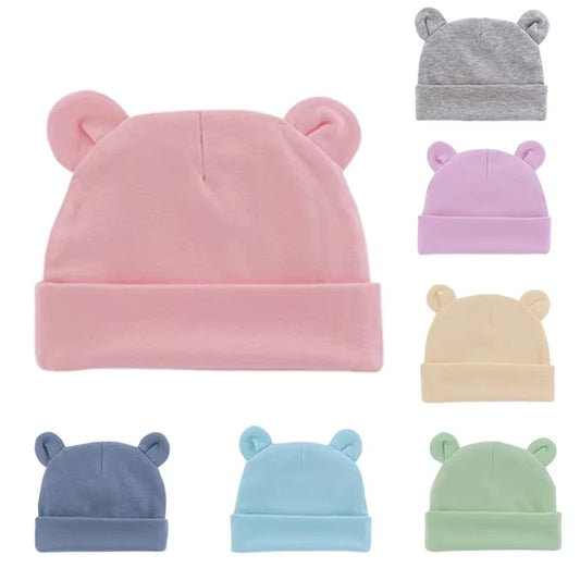 Soft Cotton Newborn Baby Beanie Hat | Unisex 0-12 Months