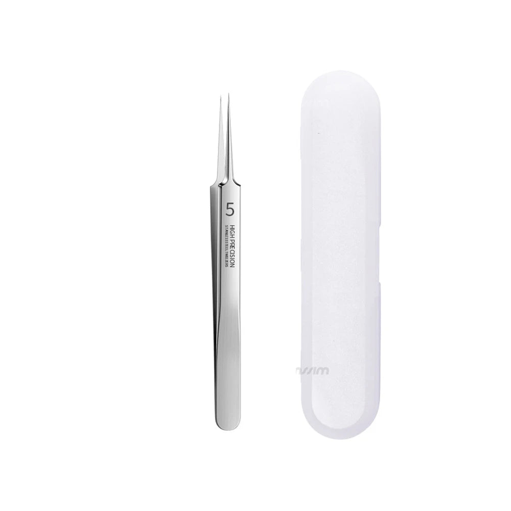 German Ultra-fine No. 5 Cell Pimples Blackhead Clip Tweezers Beauty Salon Special Scraping & Closing Artifact Acne Needle Tools Peaceful Pleasures Health and Wellness 1pcs Straight clip