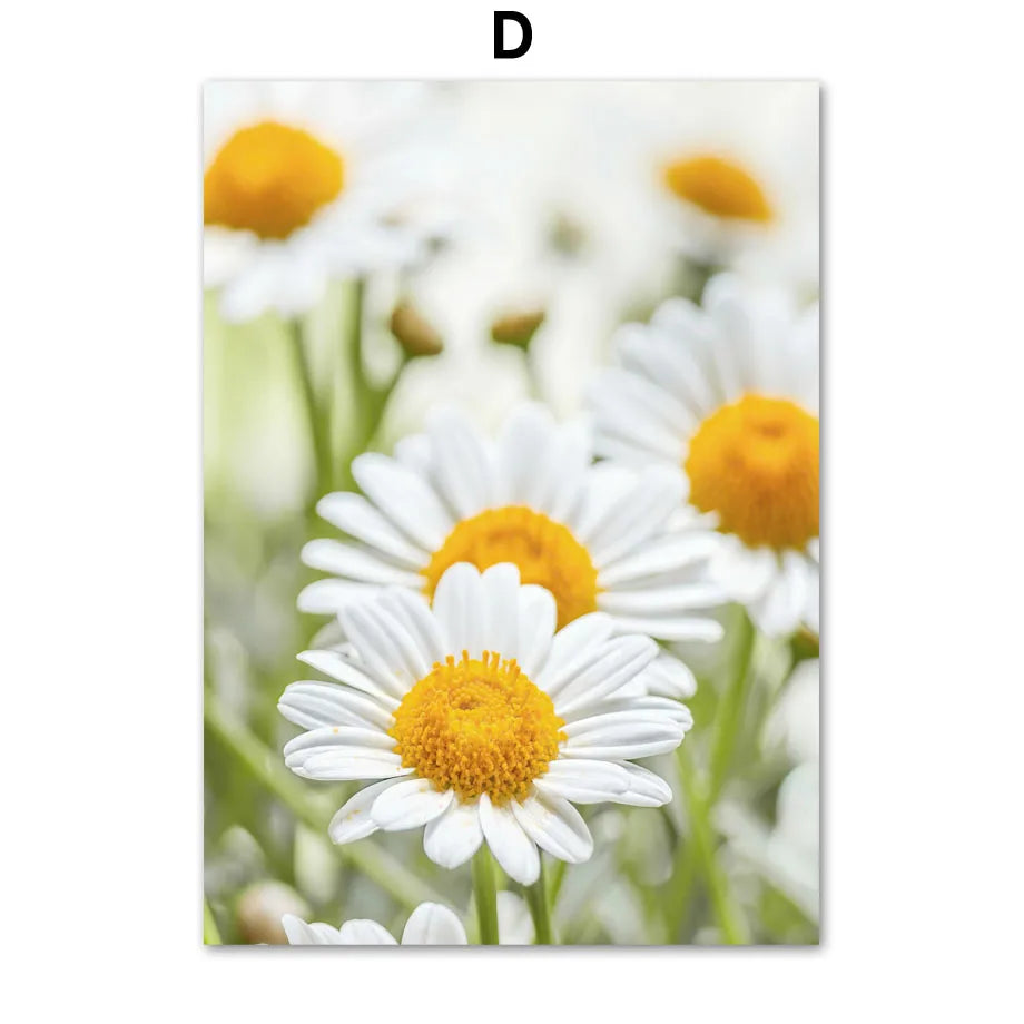 1pc frameless Canvas painting Yellow Idyllic Sunflower Girls Flower Nordic Posters And Prints Canvas Painting Wall Art Pictur Peaceful Pleasures Health and Wellness D 30x40cm Unframed