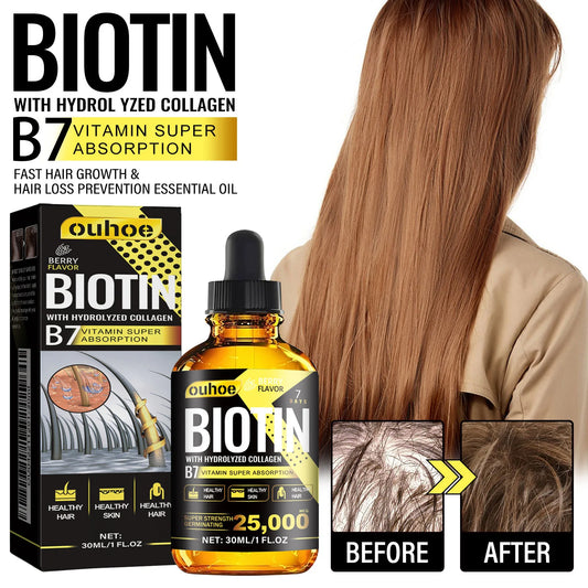 OUHOE Collagen B7 Vitamin Hair Oil | Moisturize & Prevent Hair Loss Hair Essential Oil Peaceful Pleasures Health and Wellness