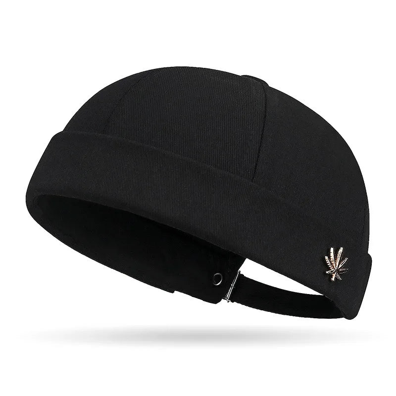 Adjustable Brimless Cap for Spring & Autumn, Unisex Solid Beanie Hat - Fashion Versatile, Streetwear Hip Hop Style Peaceful Pleasures Health and Wellness Black One Size