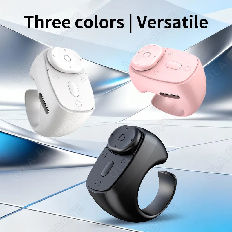 Cell Phone Scrolling Ring Wireless Finger Shutter Remote Control Page Turner Mobile Phone Controller BT For Travel Peaceful Pleasures Health and Wellness