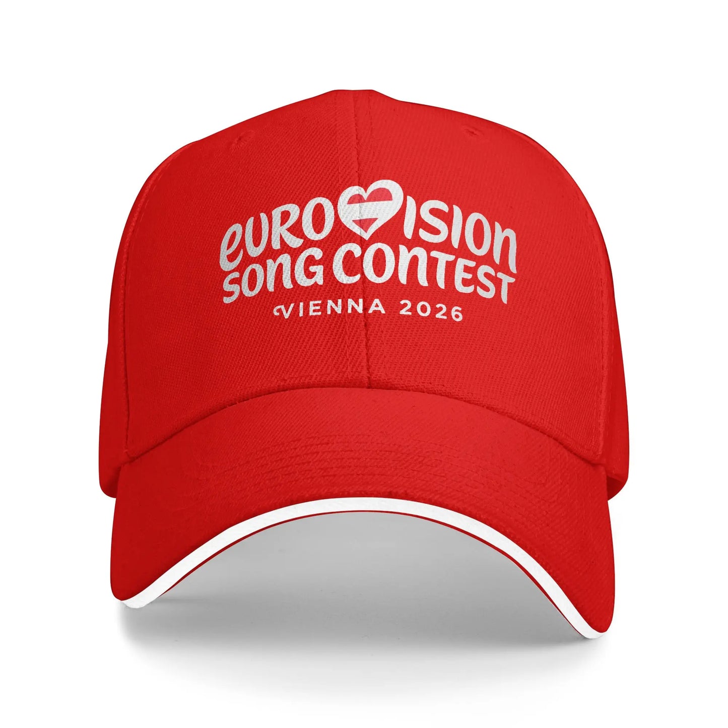 Eurovisions 2026 Sun Baseball Cap Summer Female Male Print Trucker Hat High Quality Fashion Hiking Fishing Baseball Caps Peaceful Pleasures Health and Wellness Red One Size