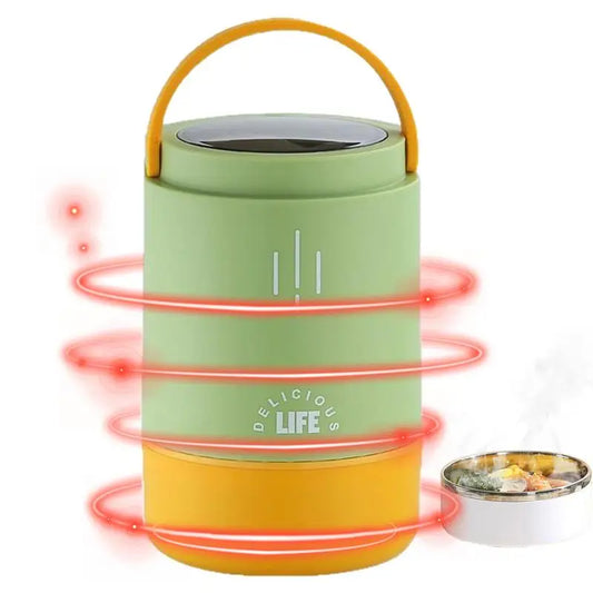 900ml Vacuum Insulated Stainless Steel Lunch Box | 3-Layer Insulated Lunch Box Peaceful Pleasures Health and Wellness green China Mainland