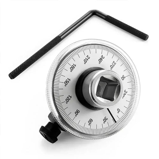Torque Wrench Torquemeter Dial Automotive Tools Hand Tool Auto Service Equipment Garage Tools Calibrated In Degrees Peaceful Pleasures Health and Wellness sliver