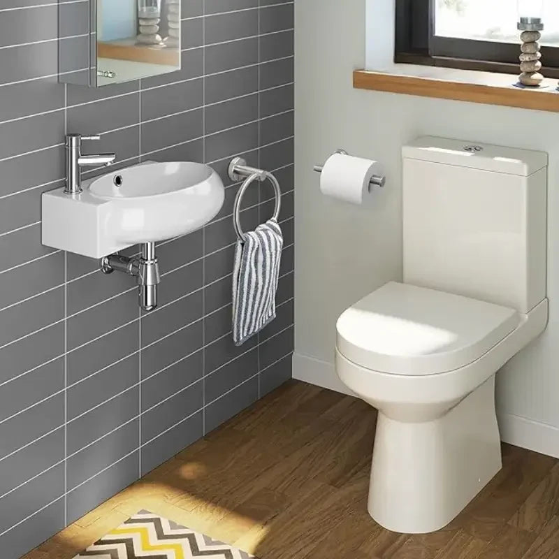 2-Piece Stainless Steel Bathroom Set – Towel & Paper Holder