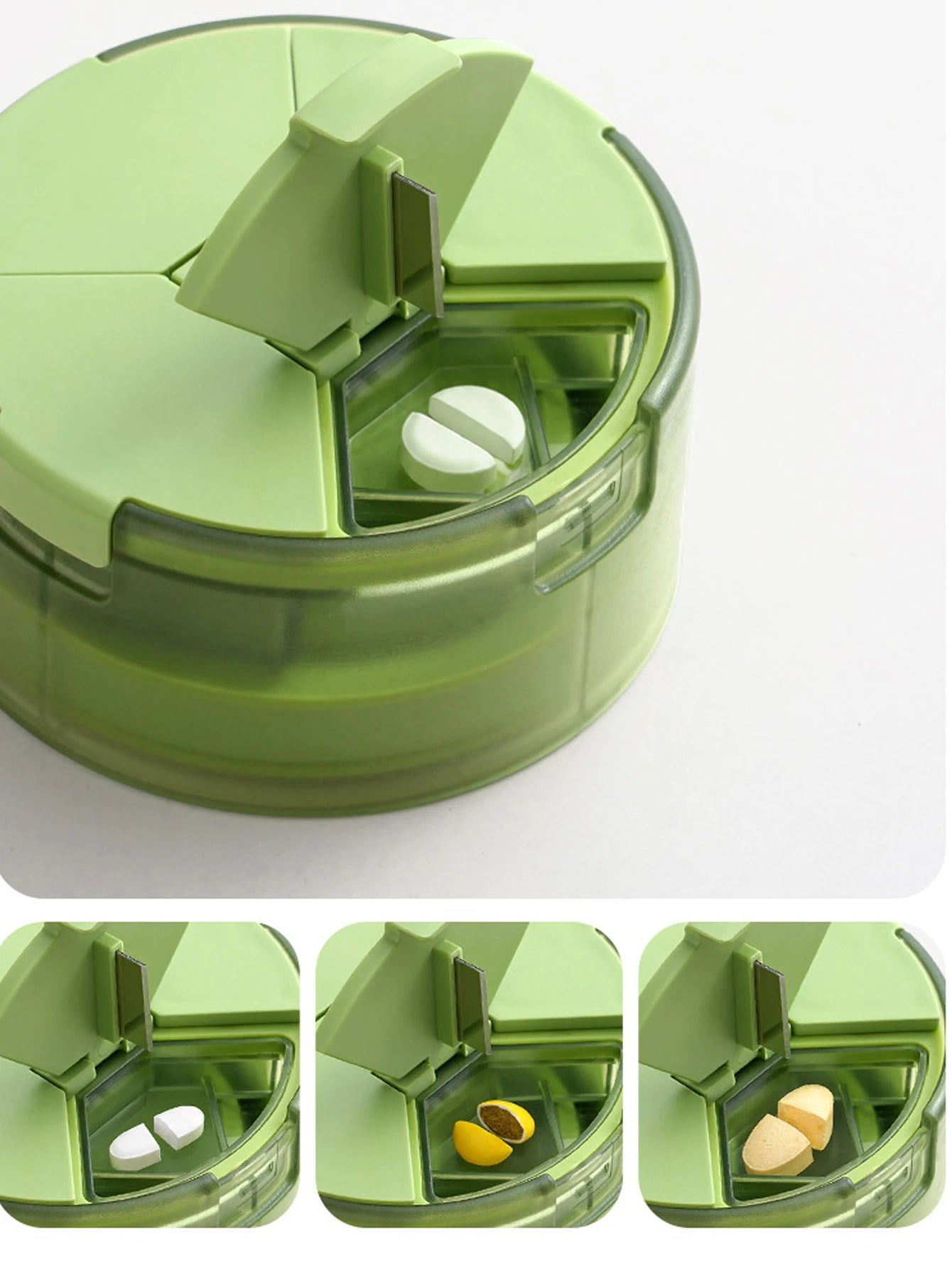1Pcs 2-in-1 Medicine Box Water Cup Portable Slicing Travel Storage Medicine Box Four Compartment Pill Box Peaceful Pleasures Health and Wellness