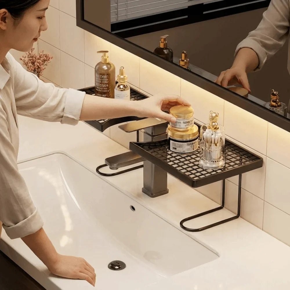 No-Drill Over-Sink Mesh Storage Rack | Kitchen & Bathroom