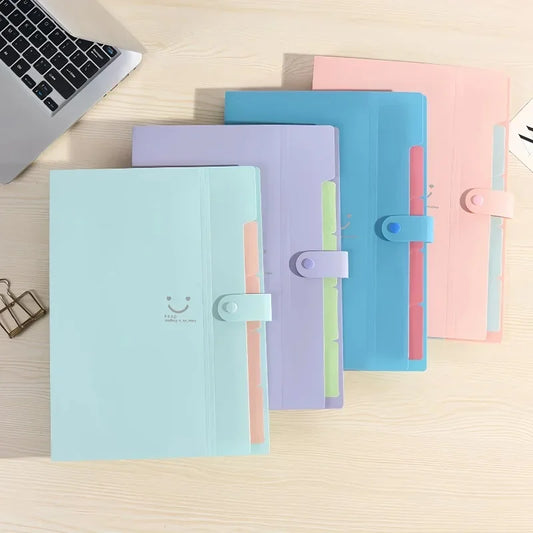 A4 Multi-Layer File Folder Bag | 5-Grid Candy Color Organizer File Folder Organizer Peaceful Pleasures Health and Wellness