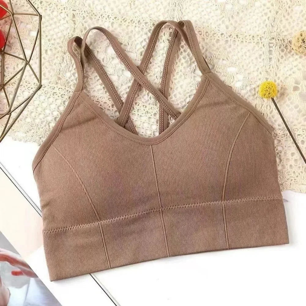 Women's Cross Back Sports Bra Tank Top | Yoga & Fitness