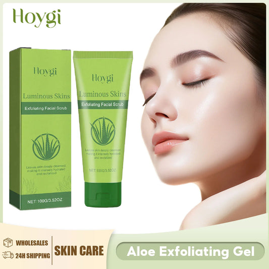 Aloe Vera Exfoliating Scrub Shrink Pores Remove Blackhead Oil Control Peeling Deep Cleaning Moisturizing Face Exfoliating Gel Peaceful Pleasures Health and Wellness Default Title
