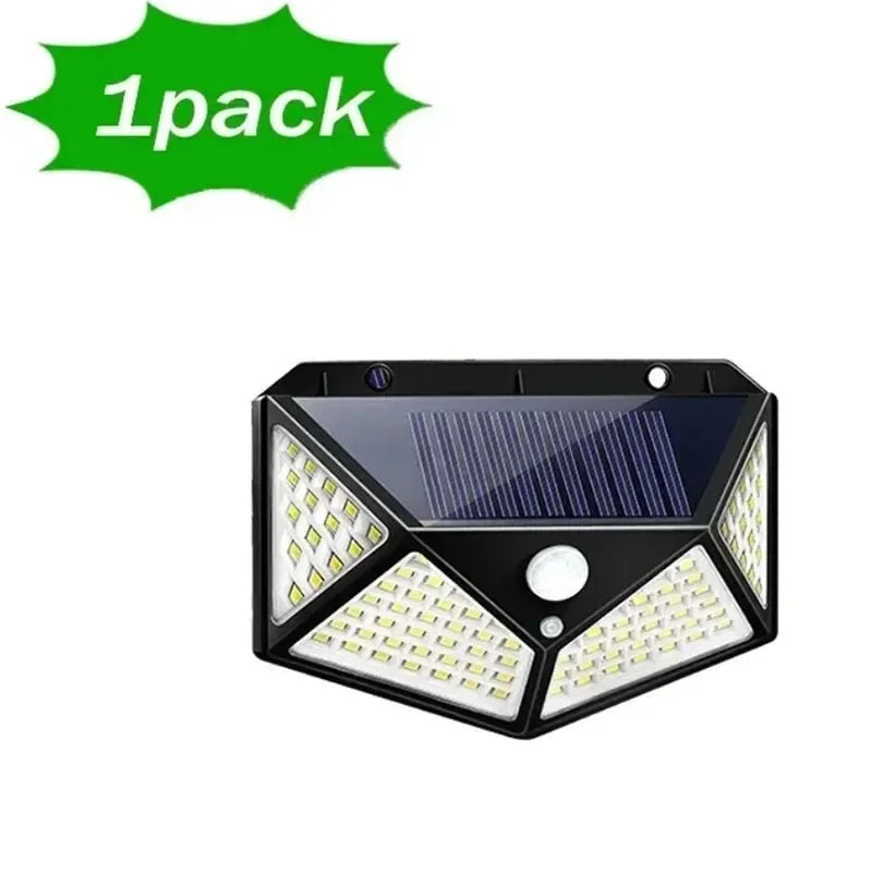 100 LED Solar Wall Light – PIR Motion Sensor Outdoor Garden Lamp