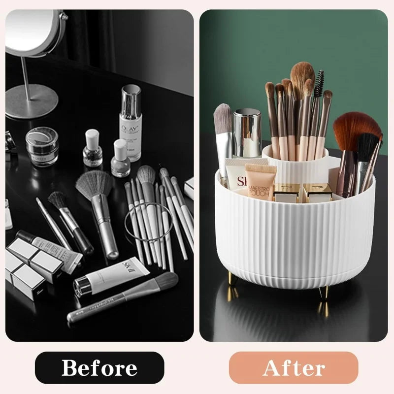 RUNTOIN 360° Rotating Makeup Brush Holder & Organizer Makeup Organizer Peaceful Pleasures Health and Wellness