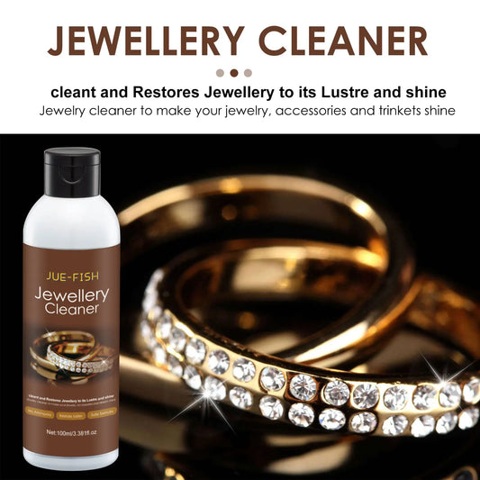 Jue-Fish Jewelry Cleaner Solution – Silver, Gold & Diamond 100ml Jewelry Cleaning Solution Peaceful Pleasures Health and Wellness