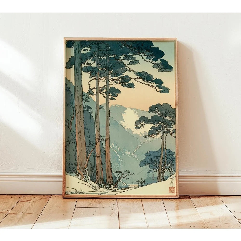 Japanese Tree Art Canvas Wall Poster | Home Decor Print