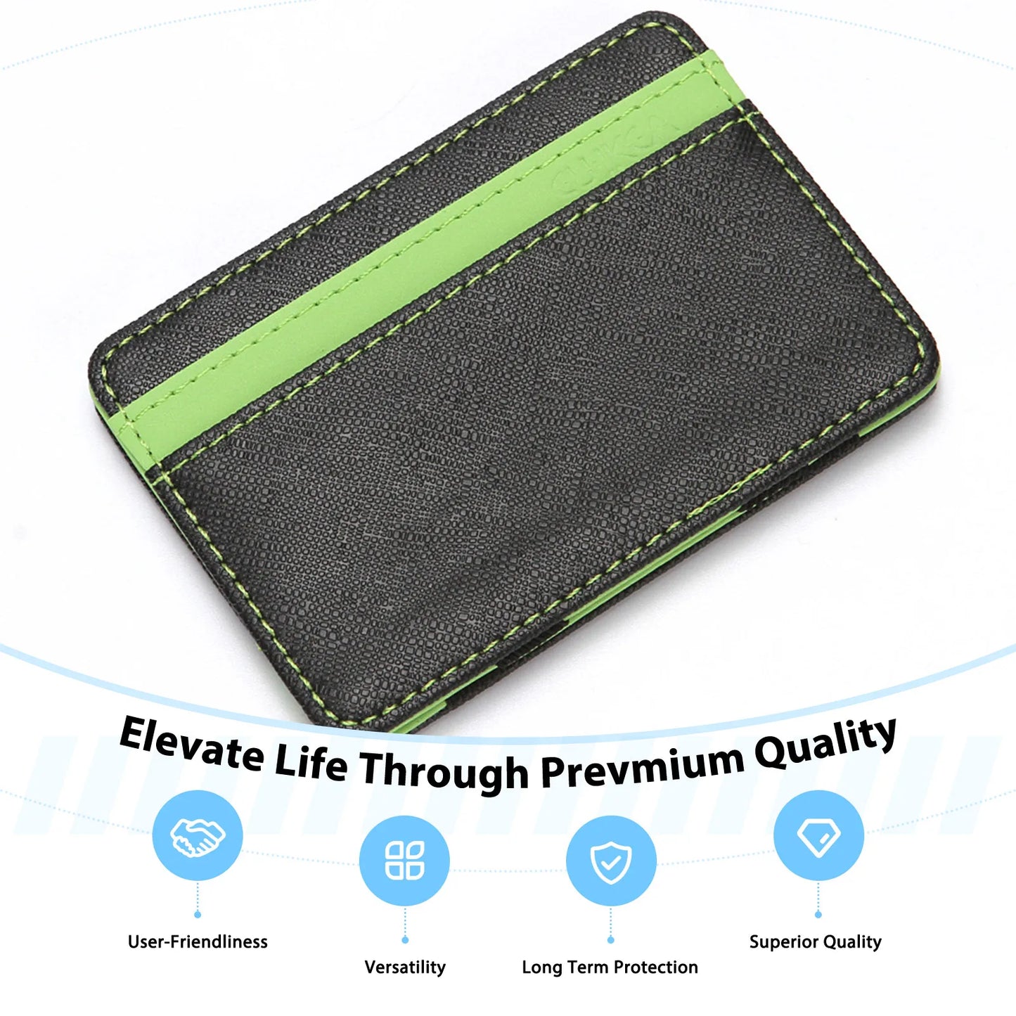 Ultra Thin Magic Card Holder Water-Resistant Durable PU Wallet for Men Women Adults Elders Peaceful Pleasures Health and Wellness