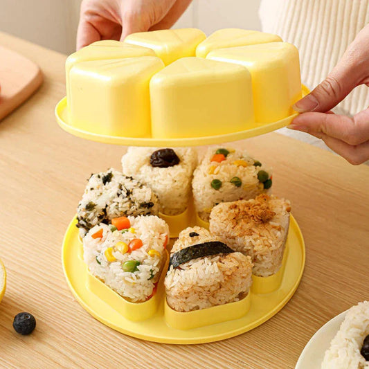6-in-1 Triangle Sushi Mold Rice Ball Press | Non-Stick Onigiri Sushi Rice Ball Mold Peaceful Pleasures Health and Wellness