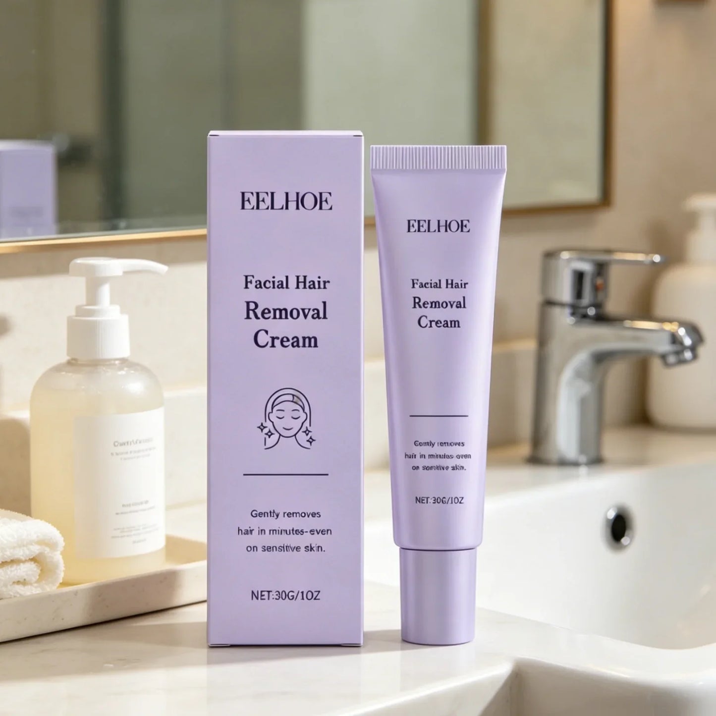 EELHOE Facial Hair Removal Cream – Painless & Gentle