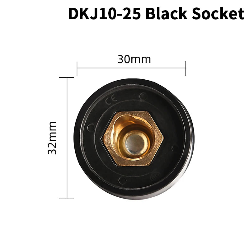 DKJ10-25 Quick Welding Cable Connector | European Style Brass