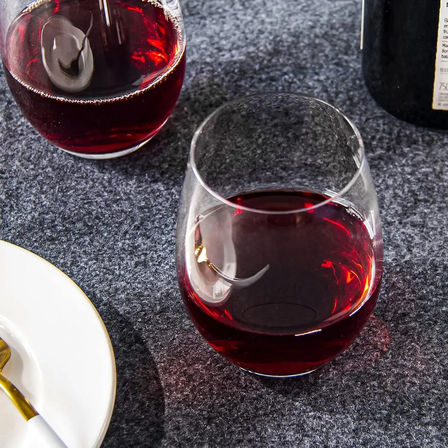 15PCS 16 OZ Plastic Wine Glasses, Stemless Plastic Wine Cups Heavy Duty Unbreakable Disposable Wine Glasses for Wedding or Party Peaceful Pleasures Health and Wellness