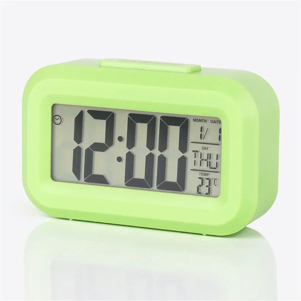 Led Digital Alarm Clock Backlight Data Times Calendar Desktop Multi-function Electronic Bedroom Decoration Desk Decorations Wall Peaceful Pleasures Health and Wellness Green