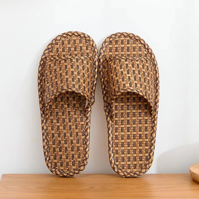 Rattan Woven Indoor Slippers | Unisex Cooling Summer Slides