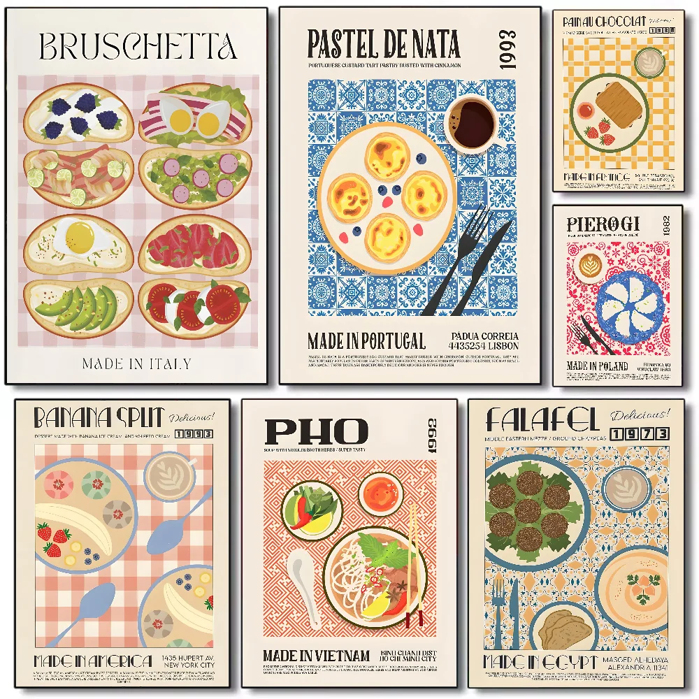 Retro Japanese & Korean Food Poster – Waterproof PVC Wall Art Wall Art Poster Peaceful Pleasures Health and Wellness