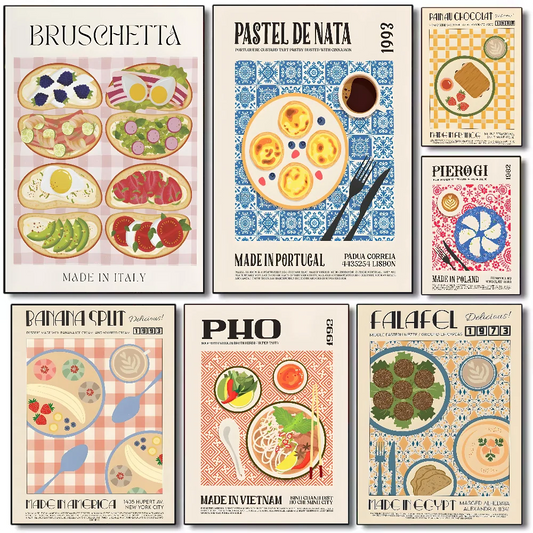 Retro Japanese & Korean Food Poster – Waterproof PVC Wall Art Wall Art Poster Peaceful Pleasures Health and Wellness