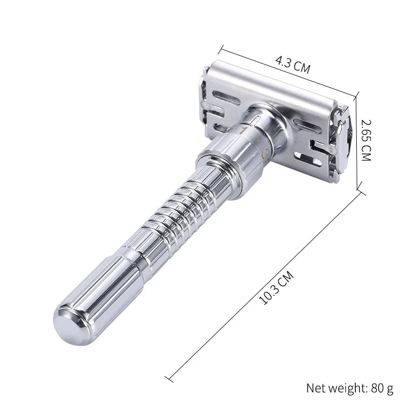 Adjustable Double Edge Safety Razor – Stainless Steel Men's