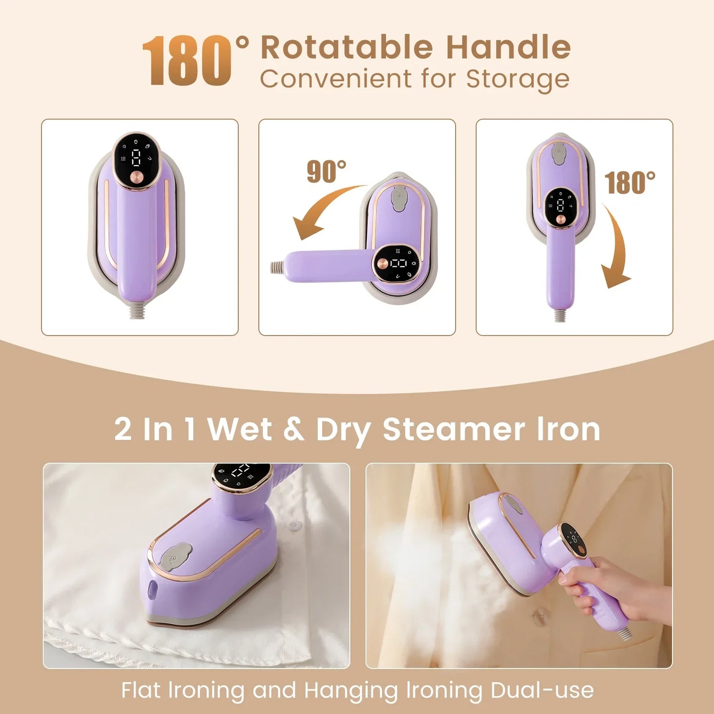 URGGU Portable Handheld Steam Iron & Garment Steamer