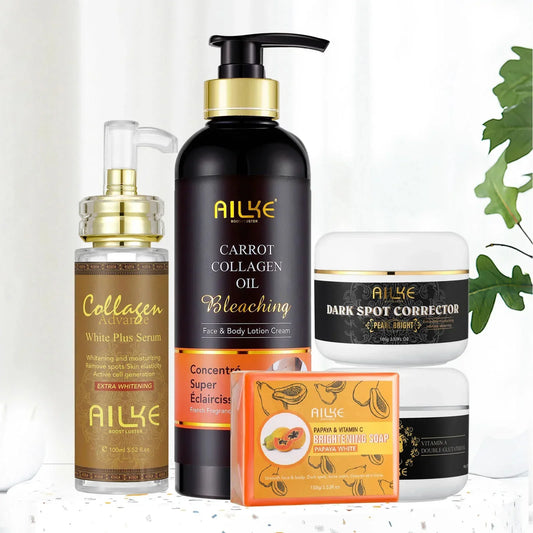 AILKE Collagen 5-in-1 Skin Care Kit – Brighten & Restore Elasticity Peaceful Pleasures Health and Wellness 5 in 1 Set GERMANY