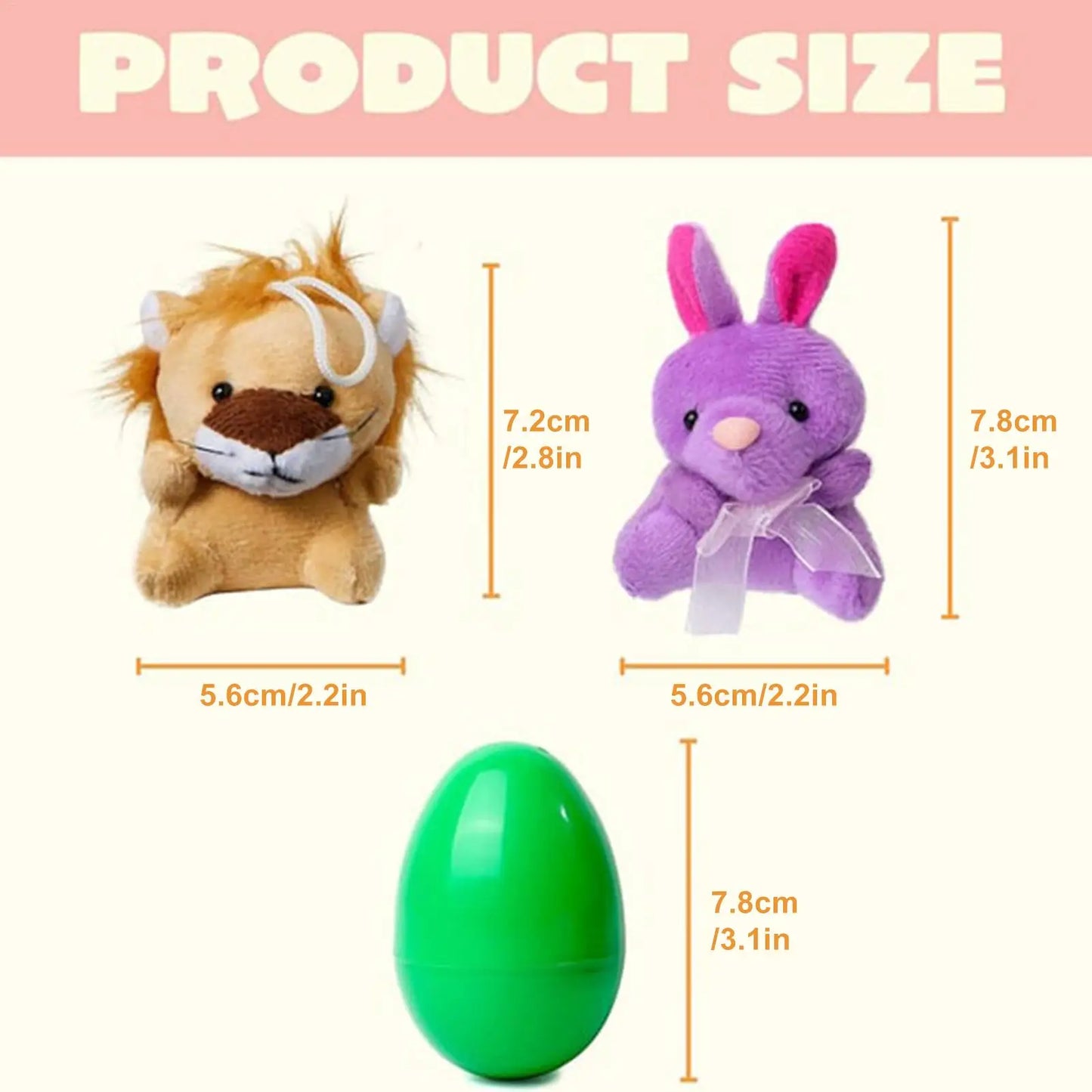 Prefilled Easter Eggs with Plush Animal Toys – 12, 24 or 36 Pack Prefilled Easter Eggs Peaceful Pleasures Health and Wellness